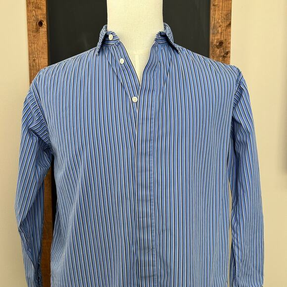 Vtg Polo Ralph Lauren Striped Button Down SIZE 6 French Front Preppy Academia - Picture 2 of 12
